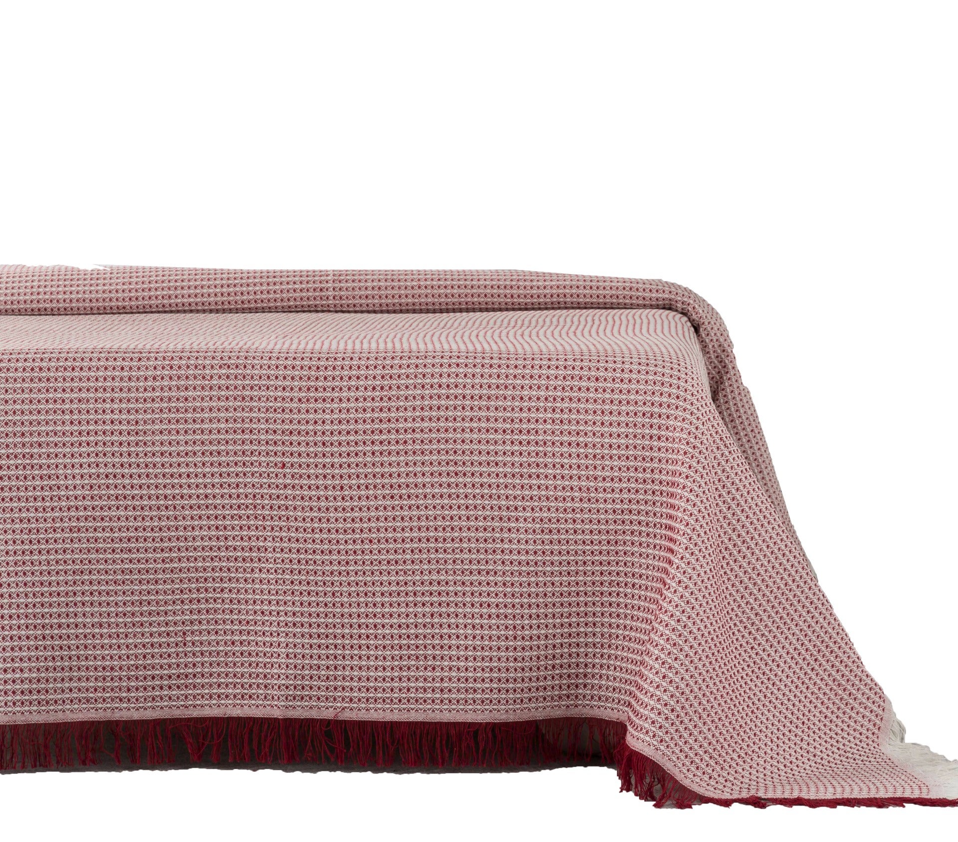 Estoralis | plaid multiusos tejido jacqard | con fleco ( 180x260 cm. anchoxalto ) modelo nido color rojo