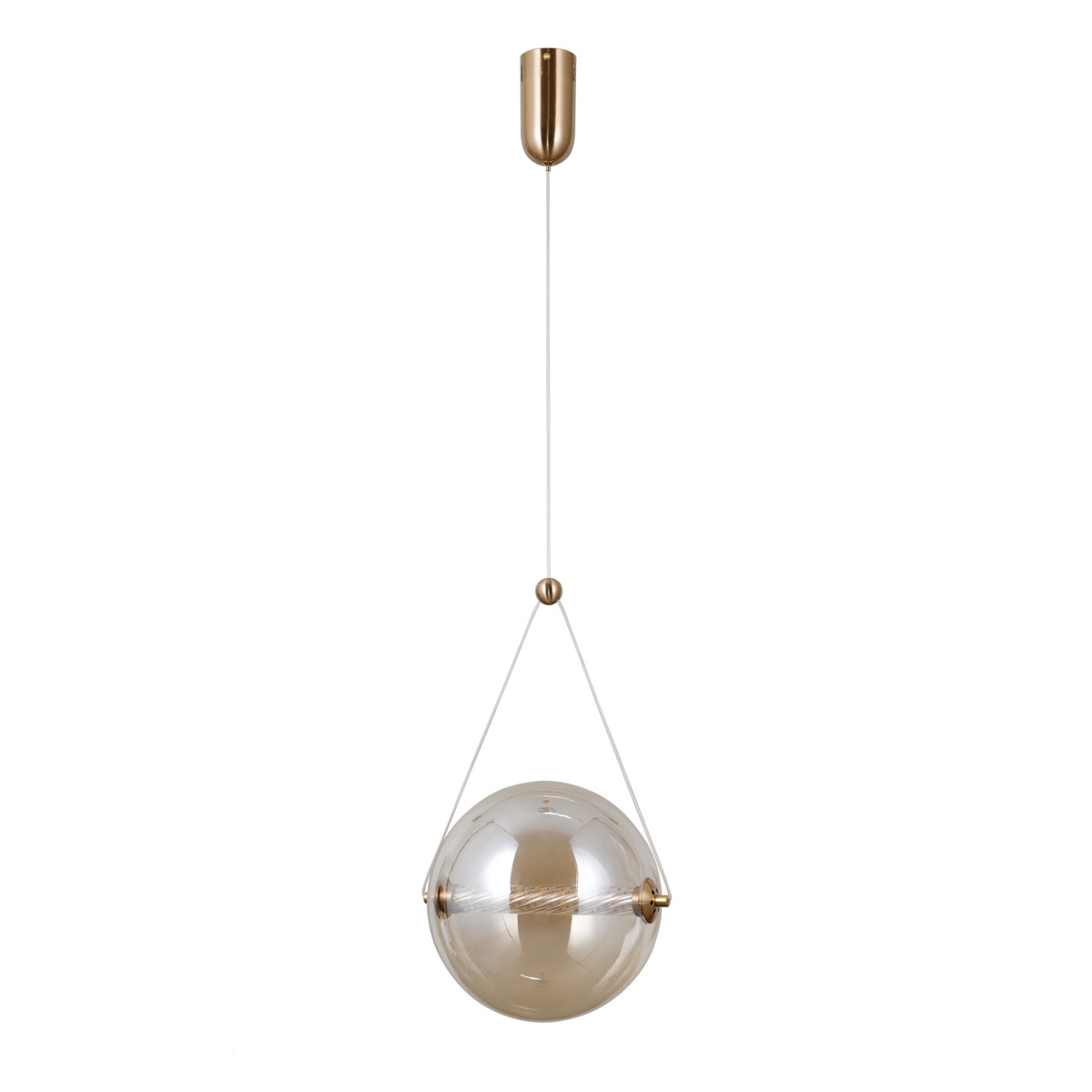 Lampa wisząca RASTIA LED 12W Ciepła biel 1095lm złoto-bursztynowy wym: 120 x 25 x 25 cm Italux