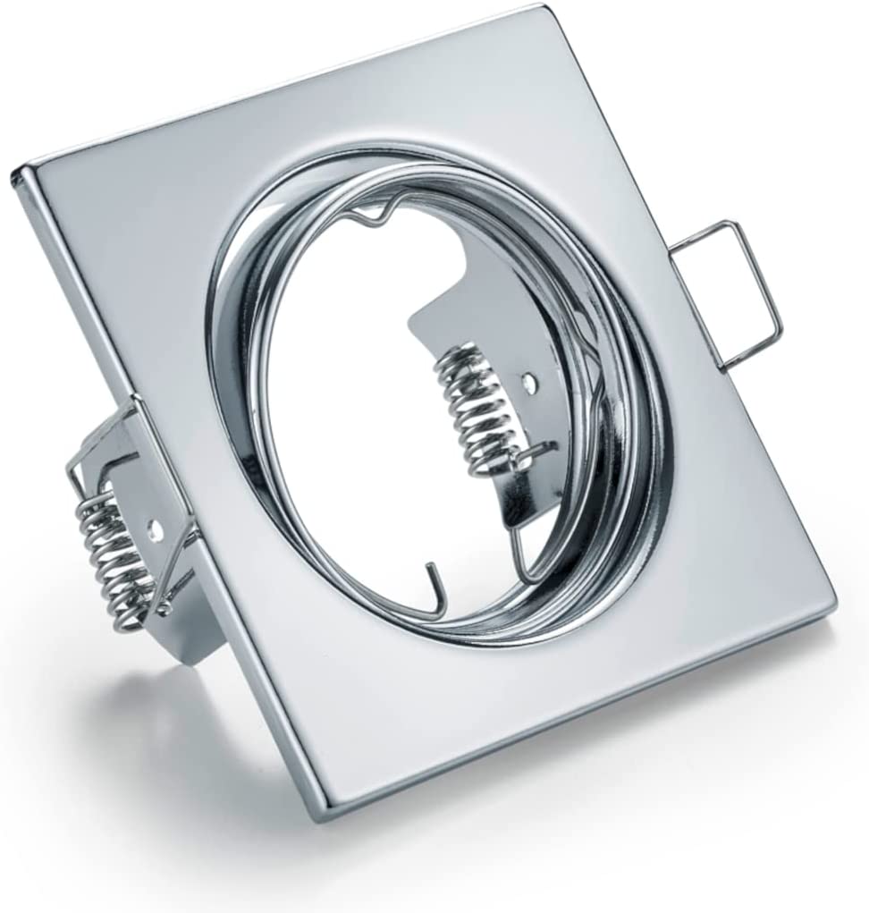 Oprawa sufitowa wpuszczana podtynkowa Jura chromowana 1xGU10x15W kwadratowa ruchoma IP20 wym: 8 x 8 cm metal Trio