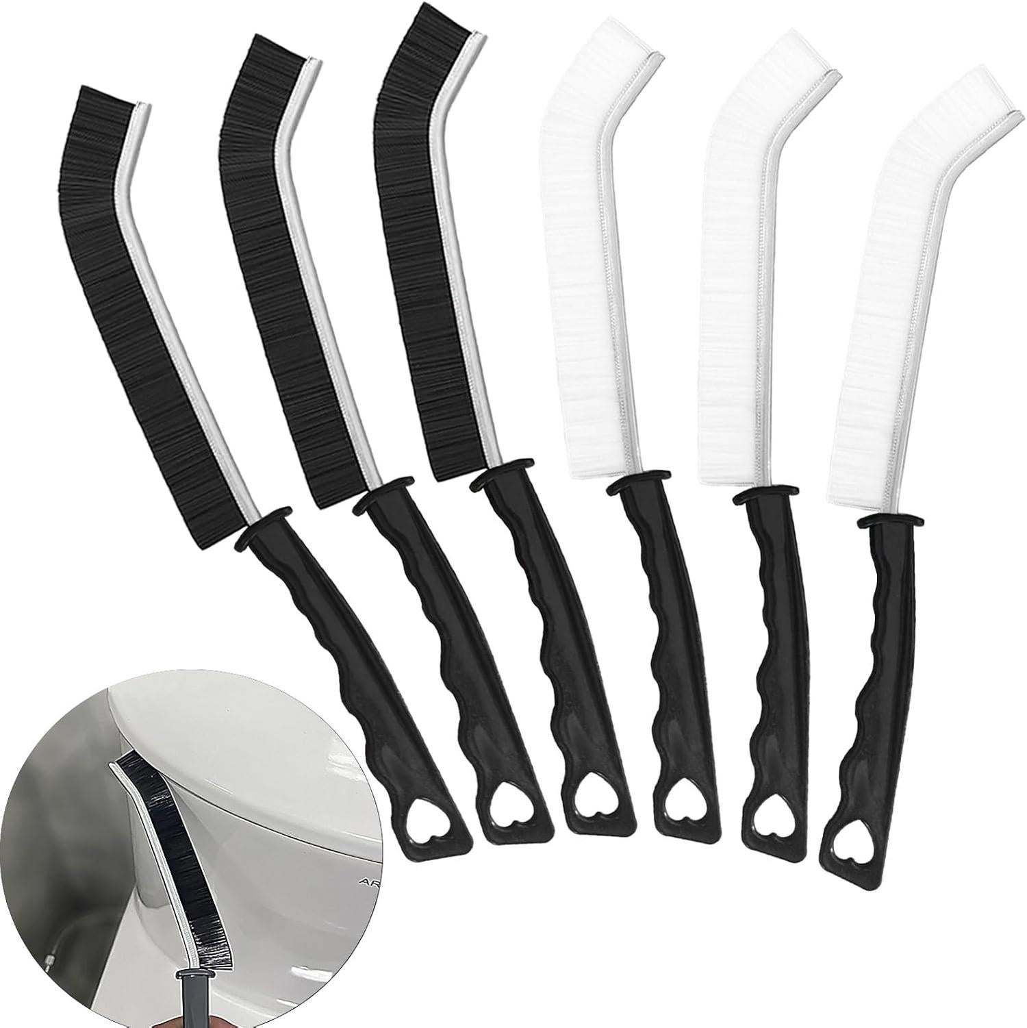 6 Pièces Brosse De Nettoyage des Interstices, Joint Carrelage, Multifonction Brosses Nettoyage pour Porte Fenêtre Salle de Bain Cuisine Anti Rouille