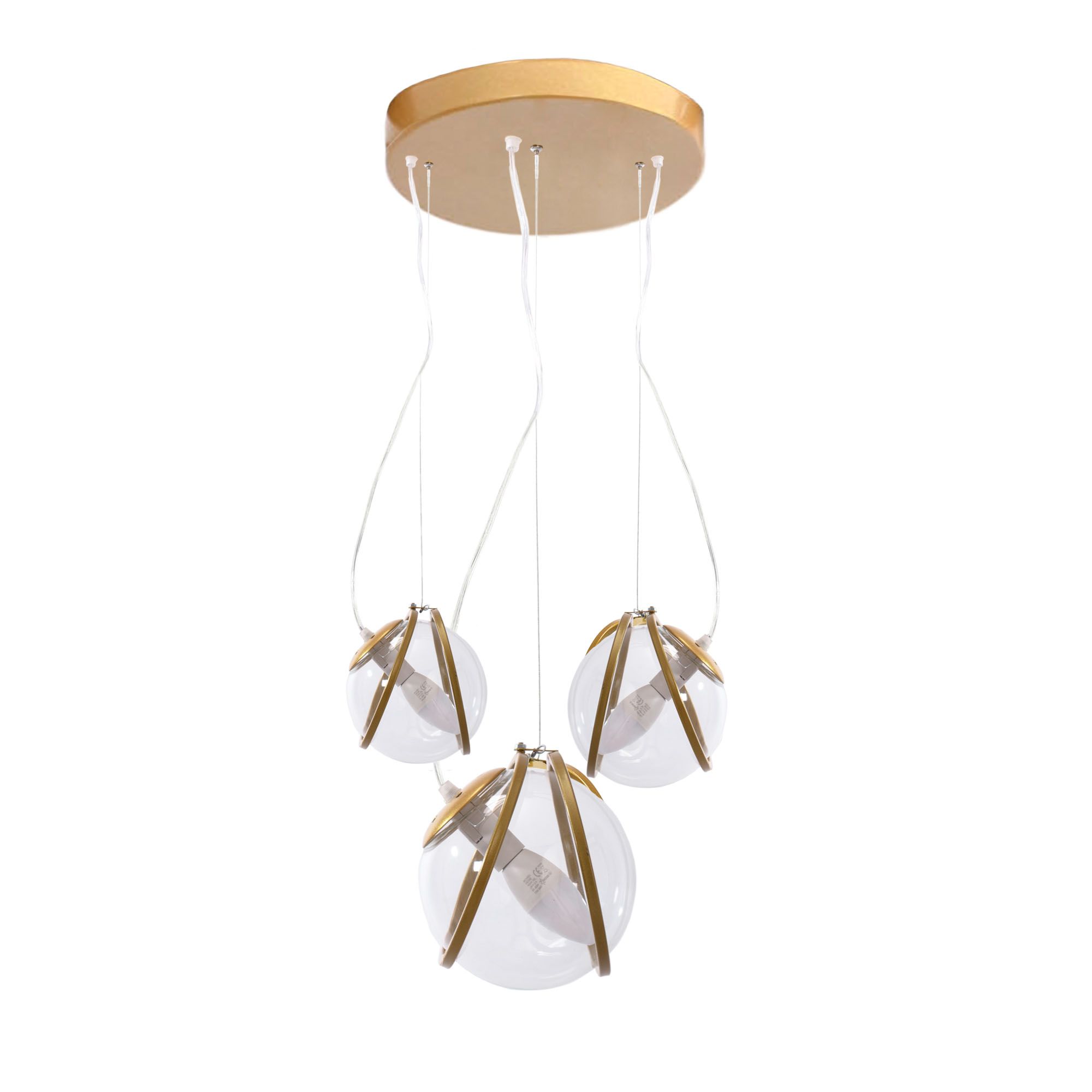 Lampa Sufitowa Wisząca Toolight App1091-3Cp Złoty