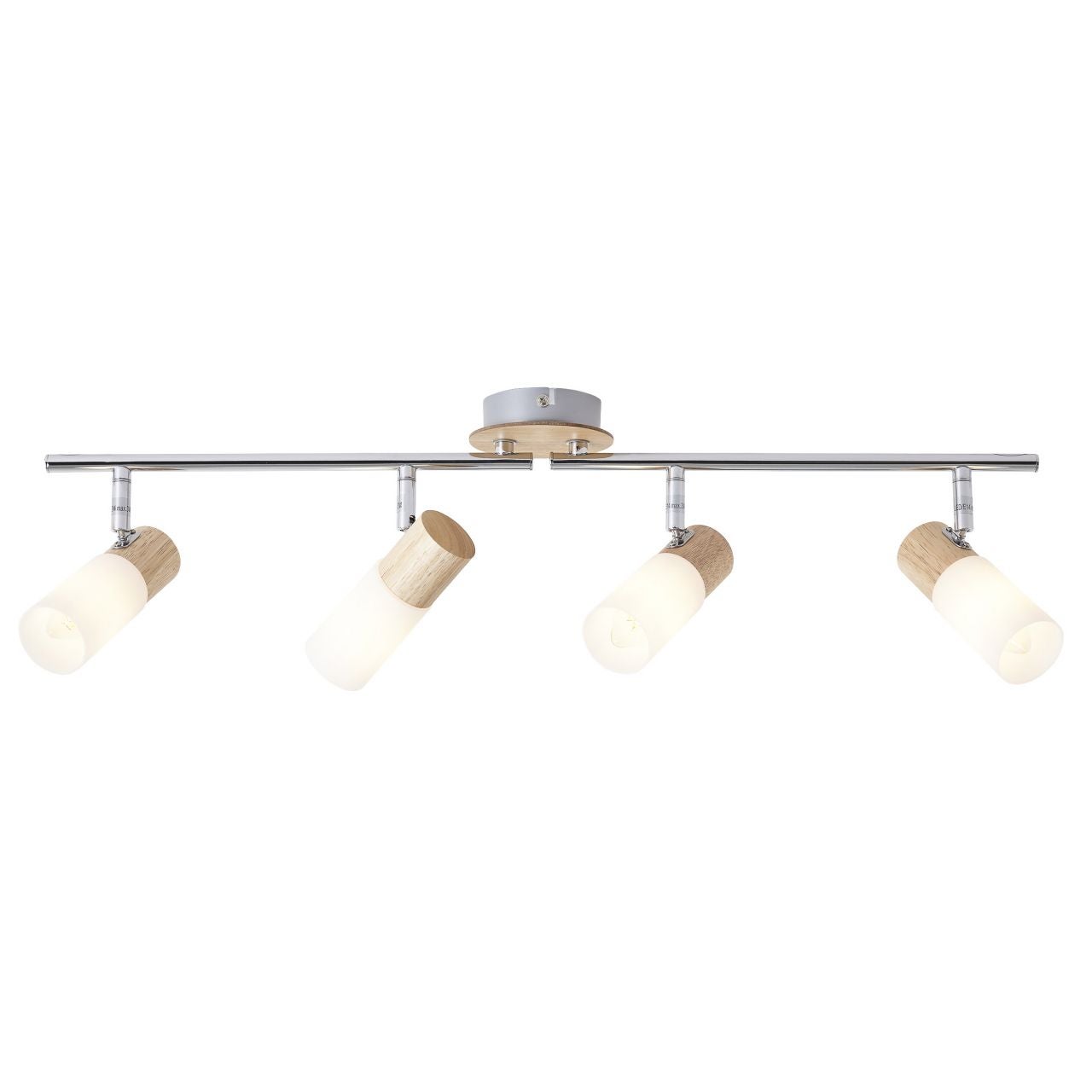 Lampa BRILLIANT, świetlówka 4-płomienna Avia, kolor czarny/drewniany, metal/drewno, 4x D45, E14, 40W, żarówki w kształcie łezki (nie dołączone), A++
