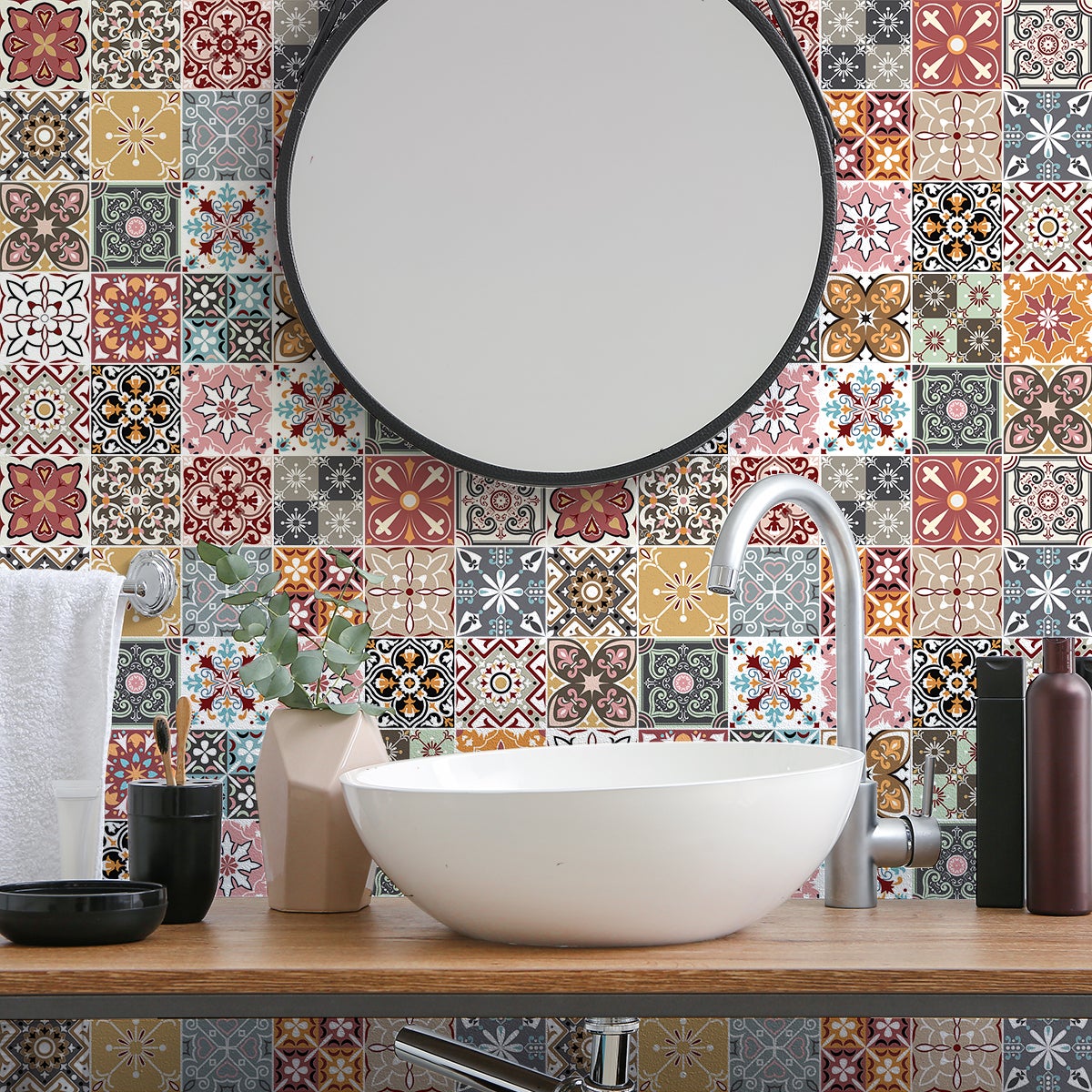 30 vinilo baldosas azulejos berinicia - adhesivo de pared - revestimiento sticker mural decorativo - 30stickers15x15cm