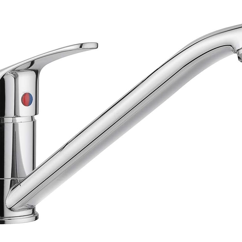 Jednouchwytowa bateria kuchenna – jednoczęściowa konstrukcja z litego mosiądzu, obrotowa wylewka 360°, chromowane wykończenie