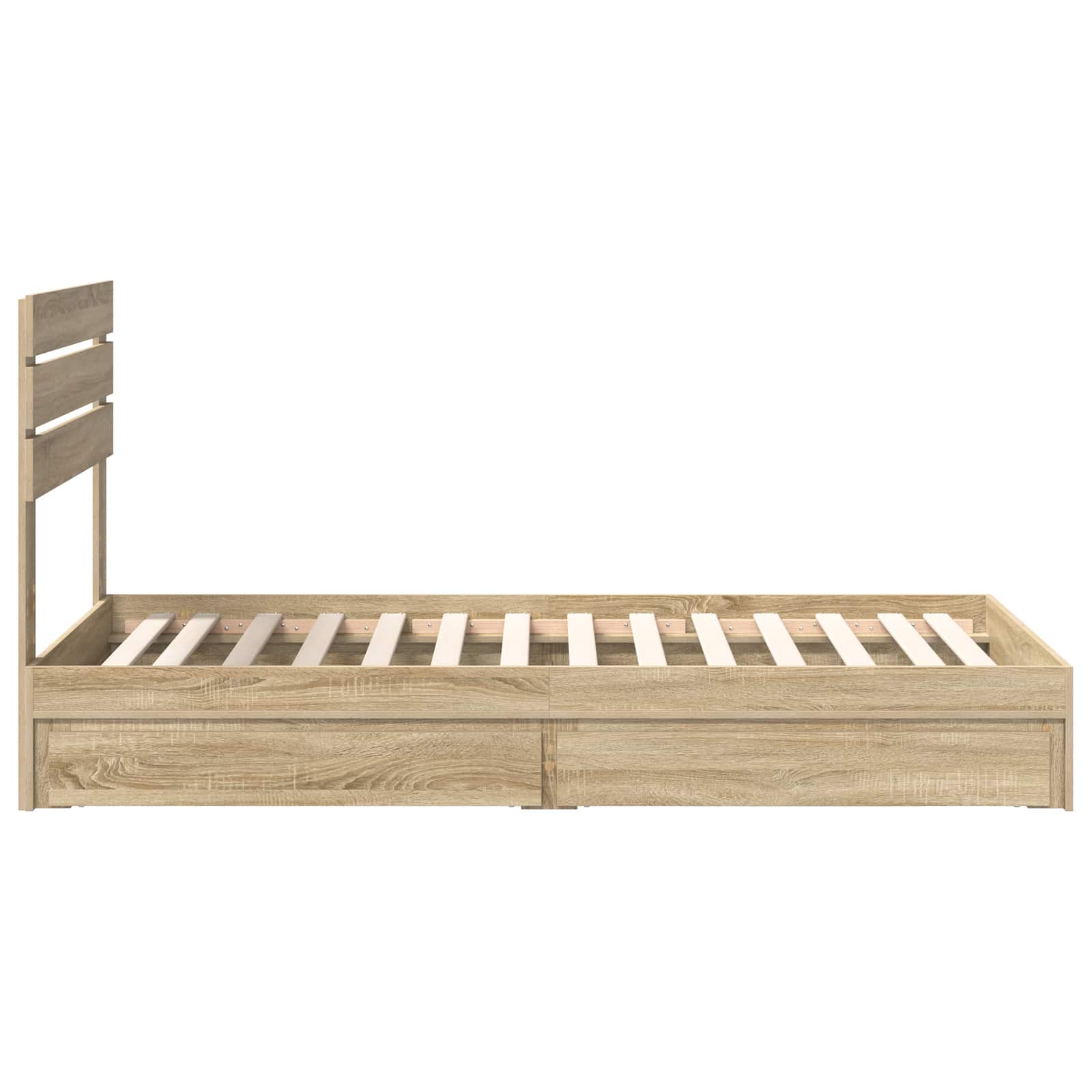 Lit de rangement chêne 75 x 190 cm panneau de bois - 9