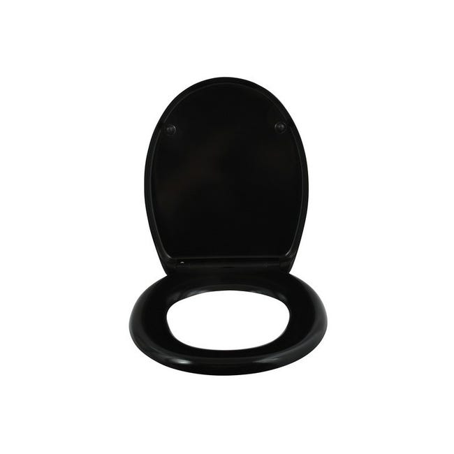 Abattant wc EASY CLIP Thermo Dur Noir Charnières Inox Spirella