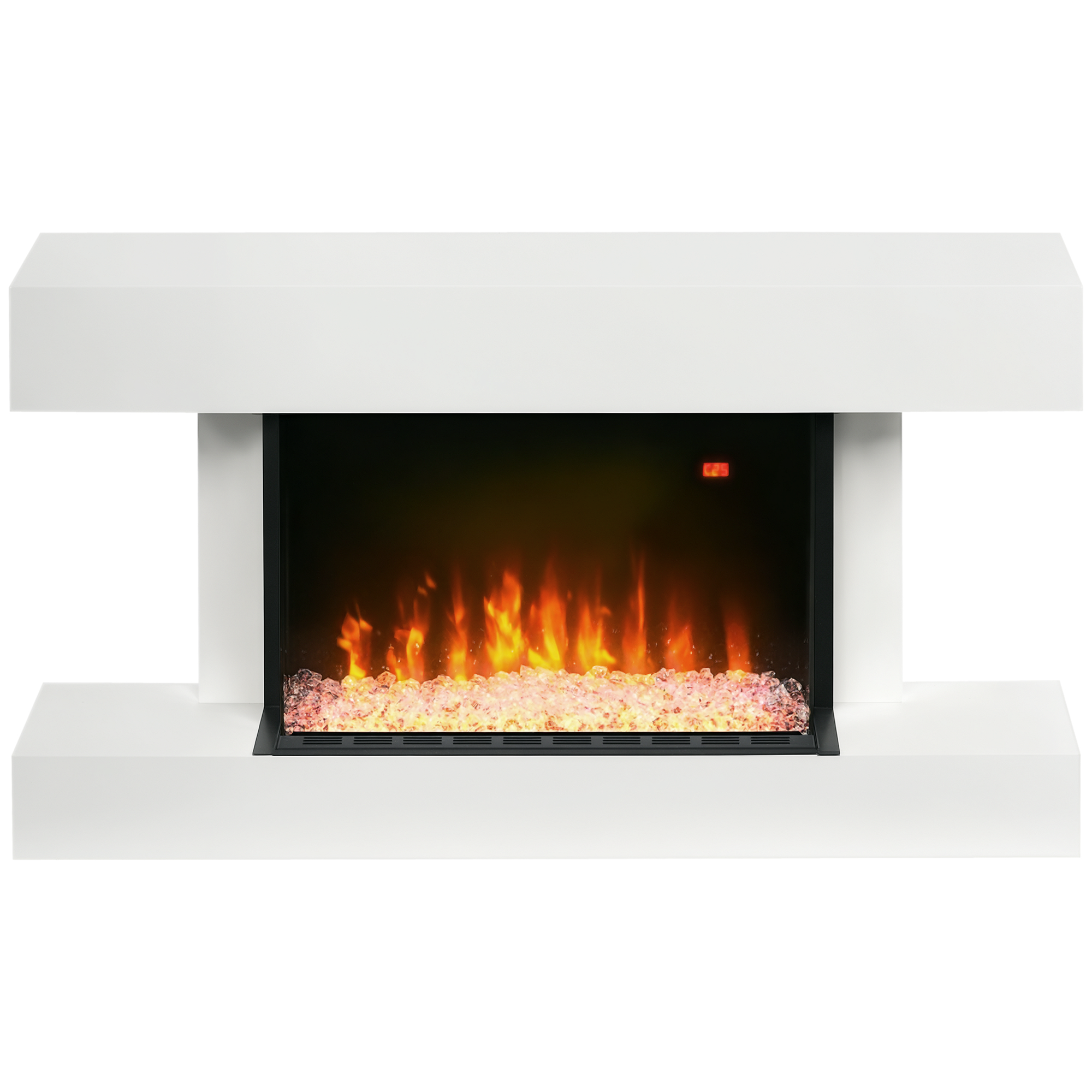 Chimenea eléctrica de pared 2000w blanca con mando a distancia y temporizador 98x27x54,5cm