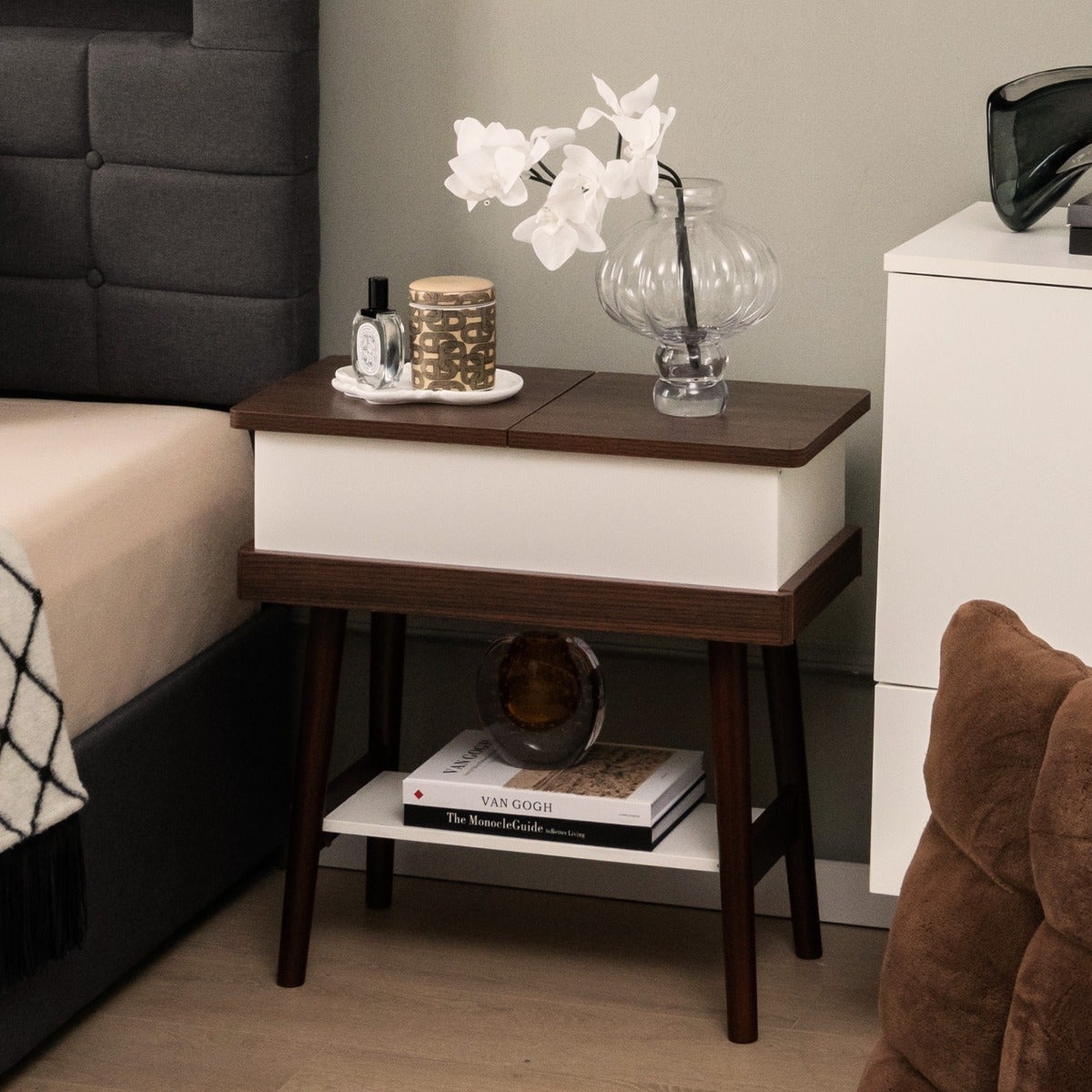 Essenza  Mesa Auxiliar Plegable 180° Con Bisagras Reforzadas Y Estante 60X30x60cm , Leroy Merlin