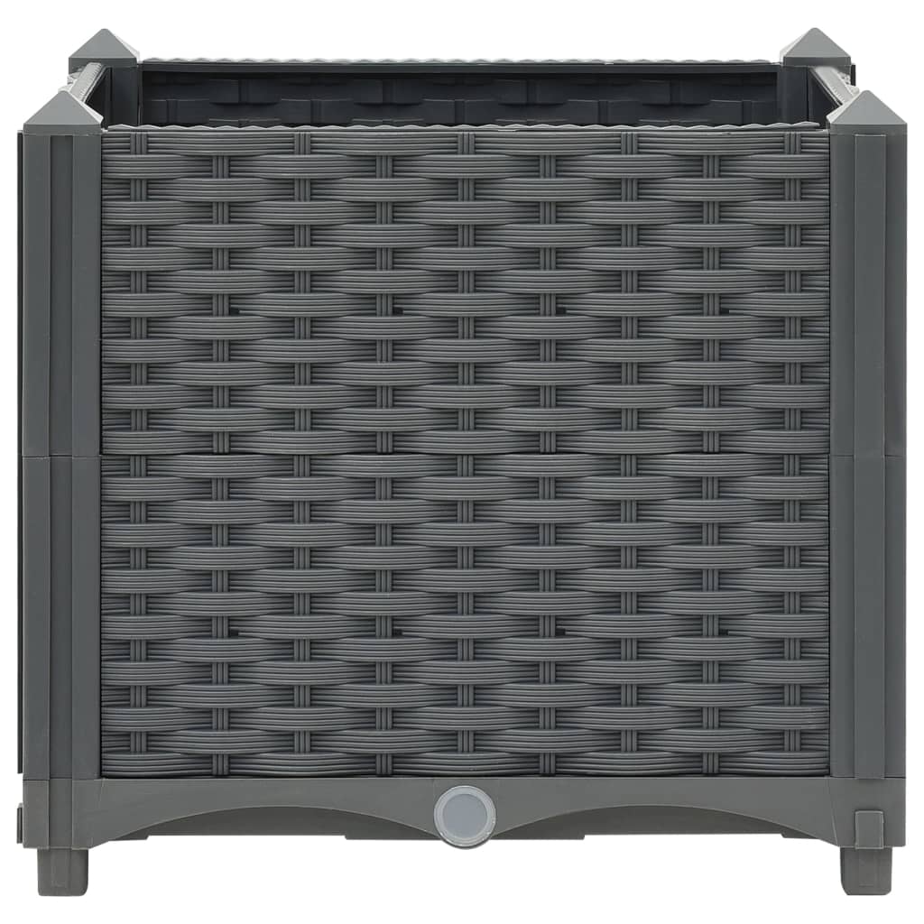 Fioriera aiuola rialzata piante fiori giardino 40 x 40 x 38 cm polipropilene grigio scuro 02_0000928 - 3