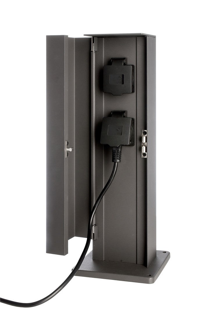 Colonnina elettrica da esterno multipresa verticale esterno giardino 2 prese corrente per ricarica alimentazione 230V IP68 / IP54 - 5