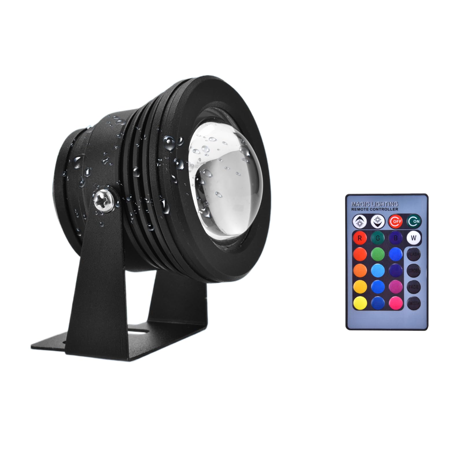 Projecteur Marin 100W Télécommandé Pour Bateau – Rotation 355°/72°, IP66, 12V DC, Ampoule Halogène 2300LM, Portée 800 M, Base Ronde 18 Cm