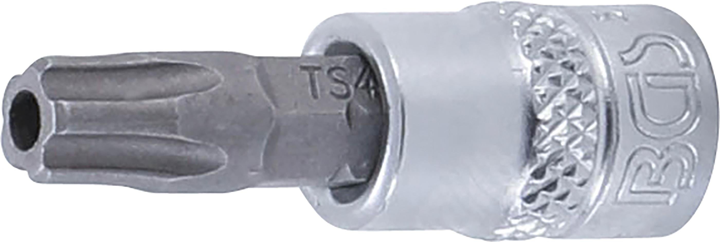 BGS Bit-Nasadka napęd kwadratowy wewnętrzny 6,3 mm (1/4") profil TS (do Torx Plus) z otworem TS40 - 5184-TS40