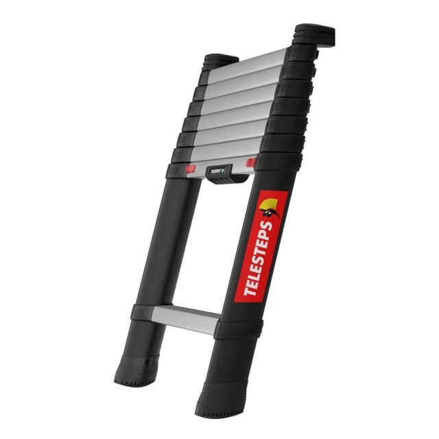 Scala telescopica 2,6m di TELESTEPS I Made in Sweden I Prime Line I Scala di qualità compatta con design premium brevettato I Corrimani triangolari I