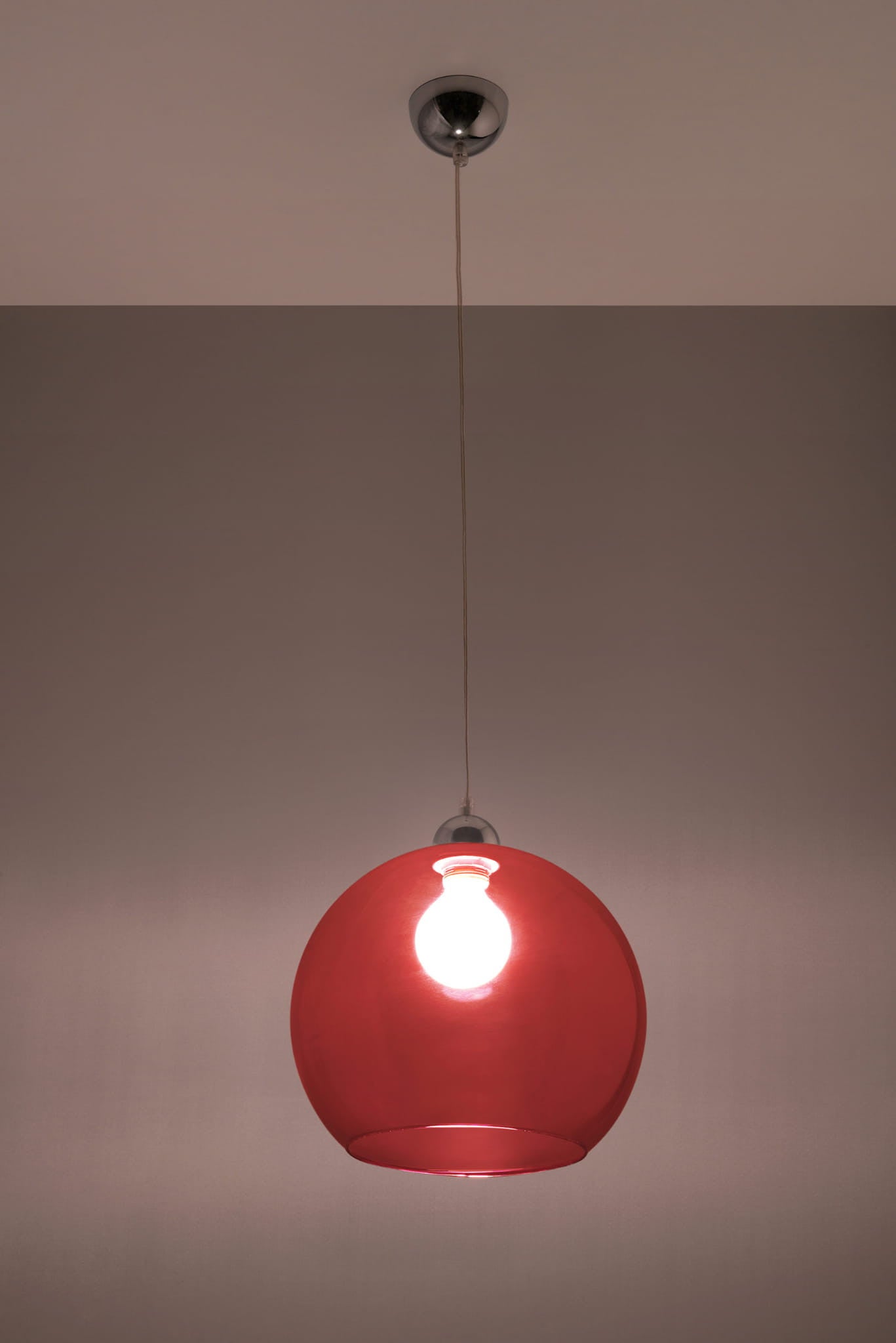 Suspension Acier Rouge E27 1 Ball - 3