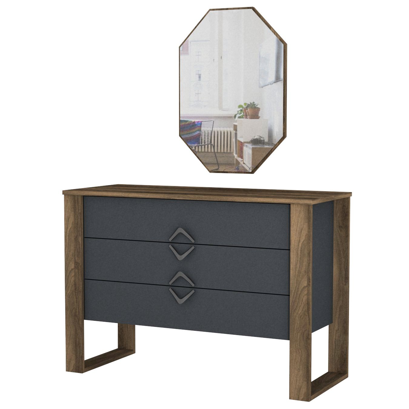 FRED - Commode 5 Tiroirs Bois Massif Coloris Blanc