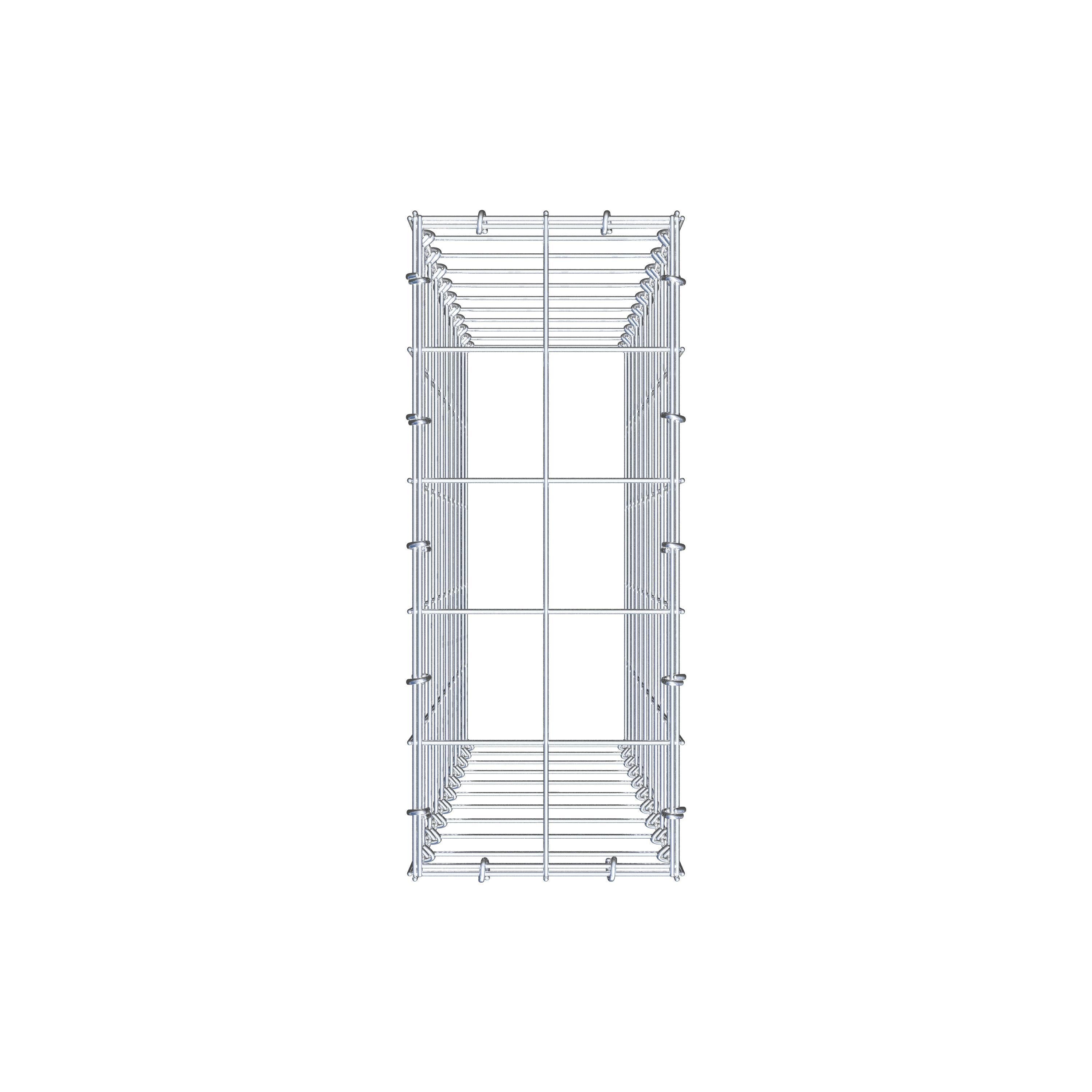 Gavión para apilar en acero galvanizado 100x20x50cm (LxAxP), malla 10 x 10cm, Anillo en C, sin rejilla inferior - 5