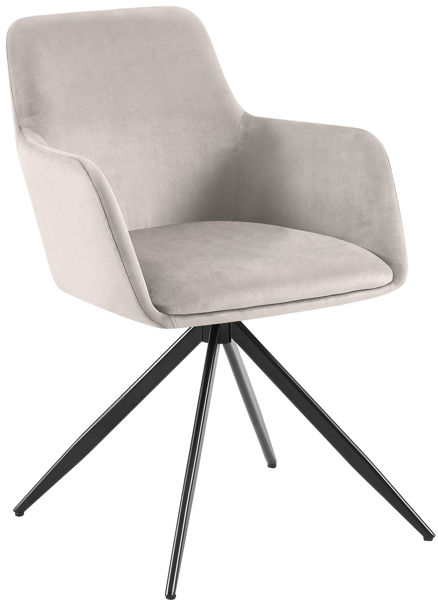 Sedia da pranzo in velluto grigio Olema - 4