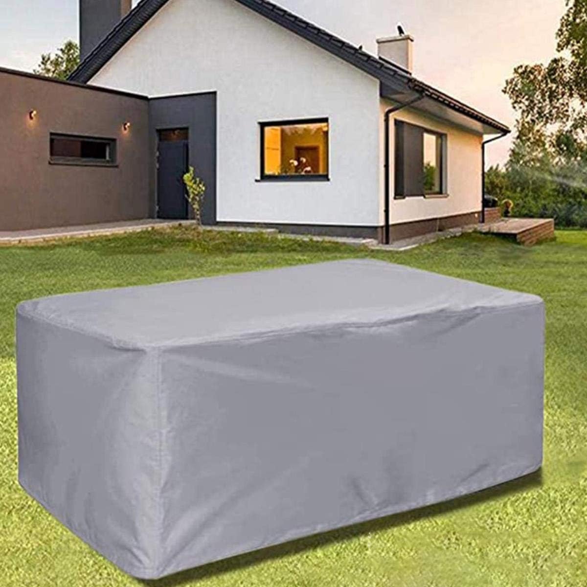 Housse de protection d'extérieur,bâche imperméable coupe-vent anti-UV,Housse pour salon de jardintissu Oxford 210D argent- 180x 120 x 74cm - 3