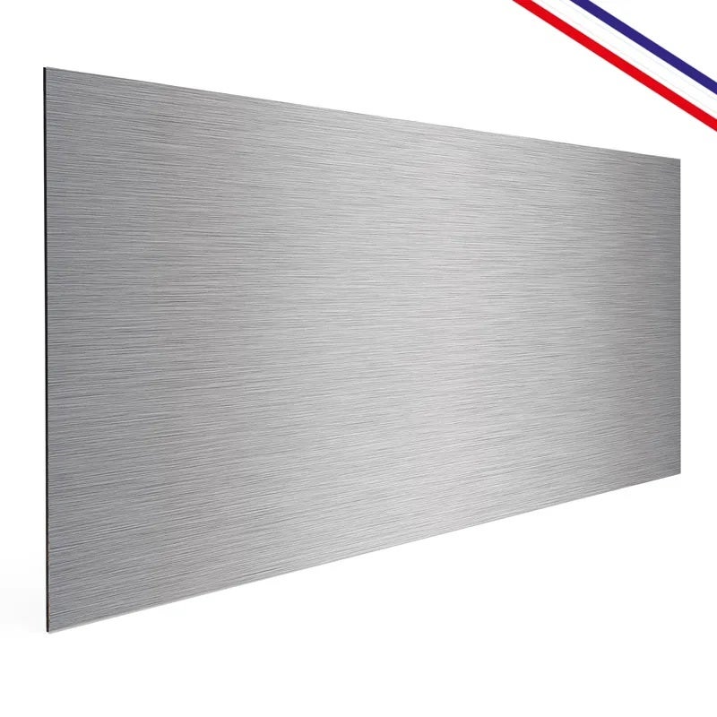 Crédence cuisine en aluminium - effet industriel gris - 300x20 cm (en 3 bandeaux) - 4