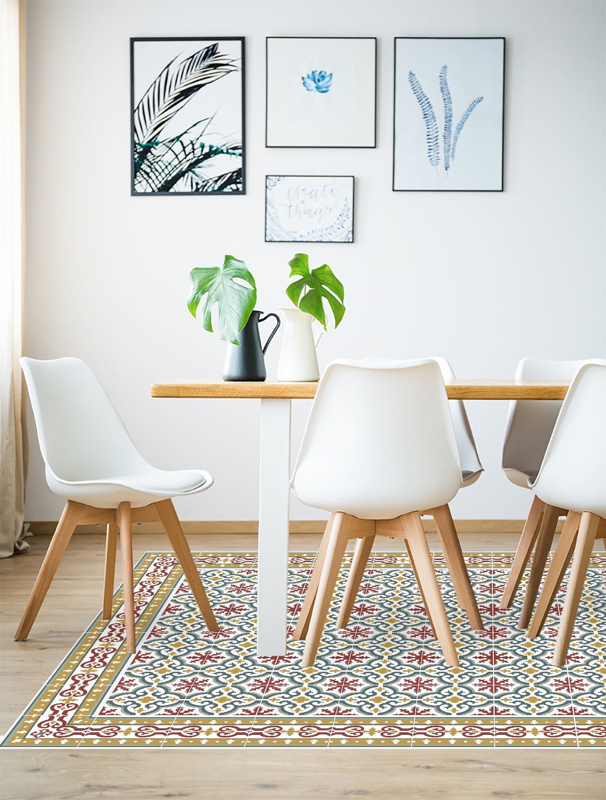 Tapis antidérapant en vinyle Brigitte 50x100 cm - PVC imprimé, lavable, ignifuge, pour le salon ou la cuisine, style hydraulique - 9