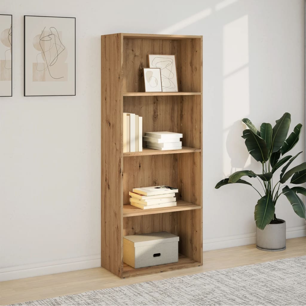 Bibliothèque | Armoire de livres | Meuble de Rangement chêne artisanal 60x30x152 cm bois d'ingénierie CFW312945 - 3