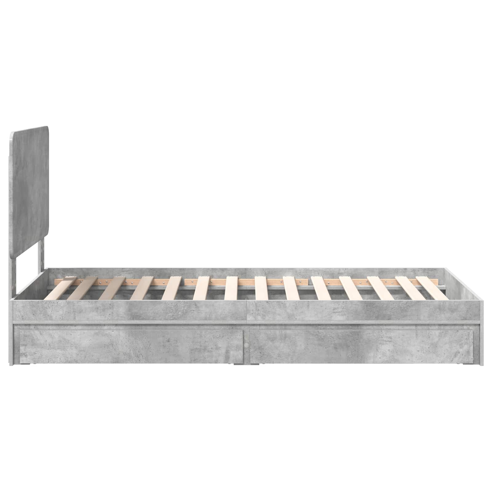 Lit de rangement Gris béton 90 x 190 cm panneau de bois - 9