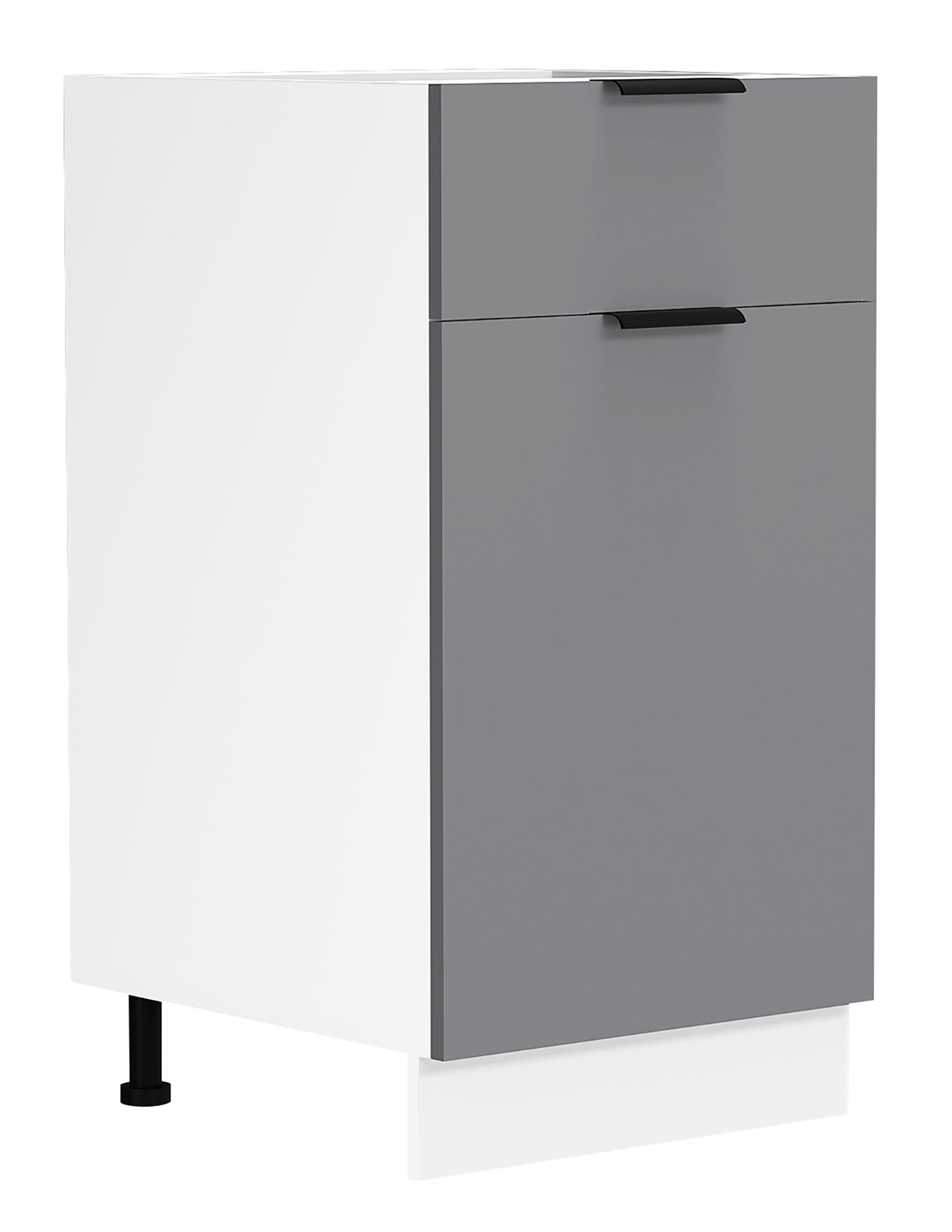 VCM Cuisine Fasola Blanc/Anthracite H. 82 x B. 40 x T. 46 cm | Leroy Merlin