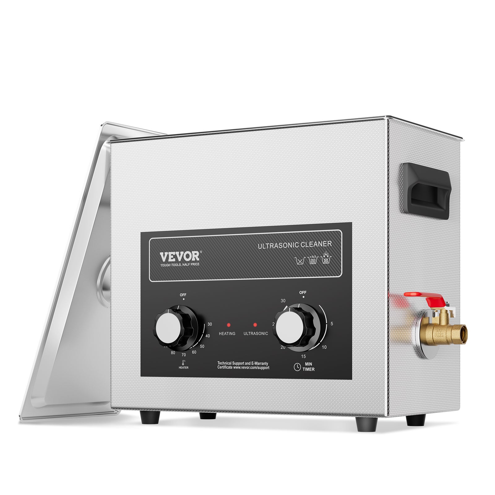 Nettoyeur Ultrasonique VEVOR 30L Avec Chauffage Et Minuterie - 600W, 1200W Chauffage, Panier Inclus