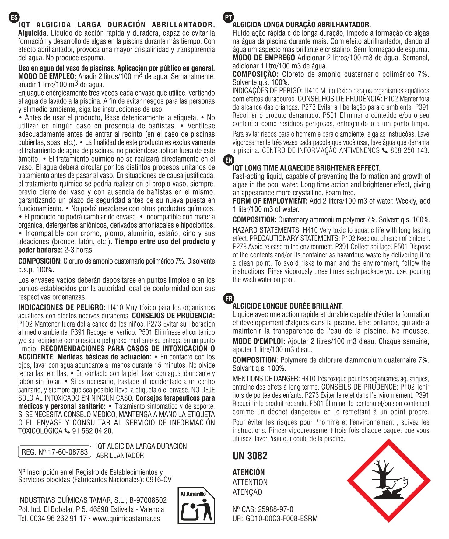 ALGICIDA LARGA DURACION EFECTO ABRILLANTADOR LIQUIDO - 5 L - 2