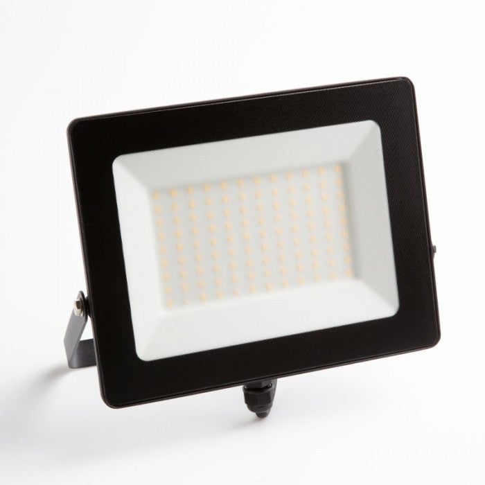 Naświetlacz LED czarny LED 100W 6500K 9000lm IP65 wym: 20,8 x 25,6 x 3,1 cm aluminium Ecolight