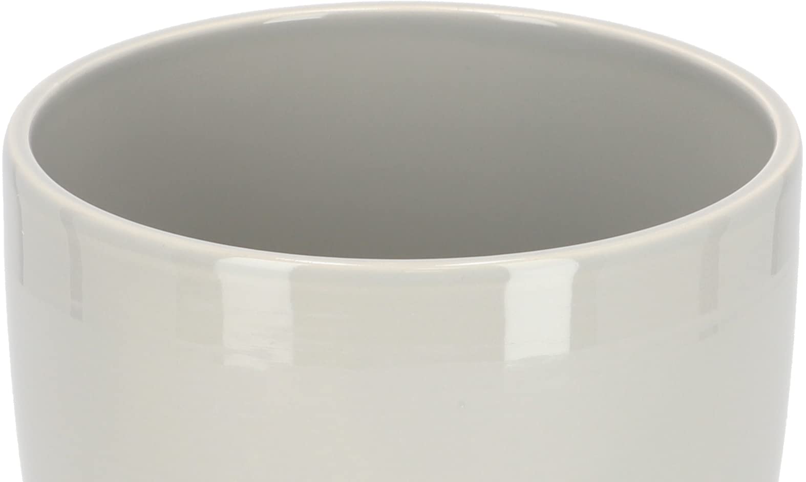 Pot de Fleurs, en Céramique, pour Fleurs, Plantes, Diamètre : 15 cm, avec Bac d'Égouttement, Gris - KOTARBAU - 4