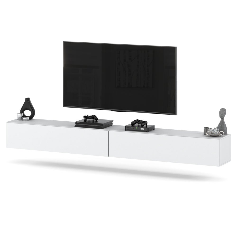 Szafka rtv wisząca biała mat 280cm tv duża do salonu sypialni meblościanka
