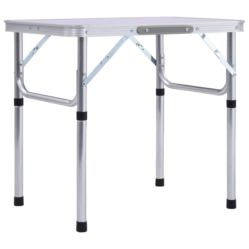 Mesa de camping plegable aluminio blanco 60x45 cm vidaxl