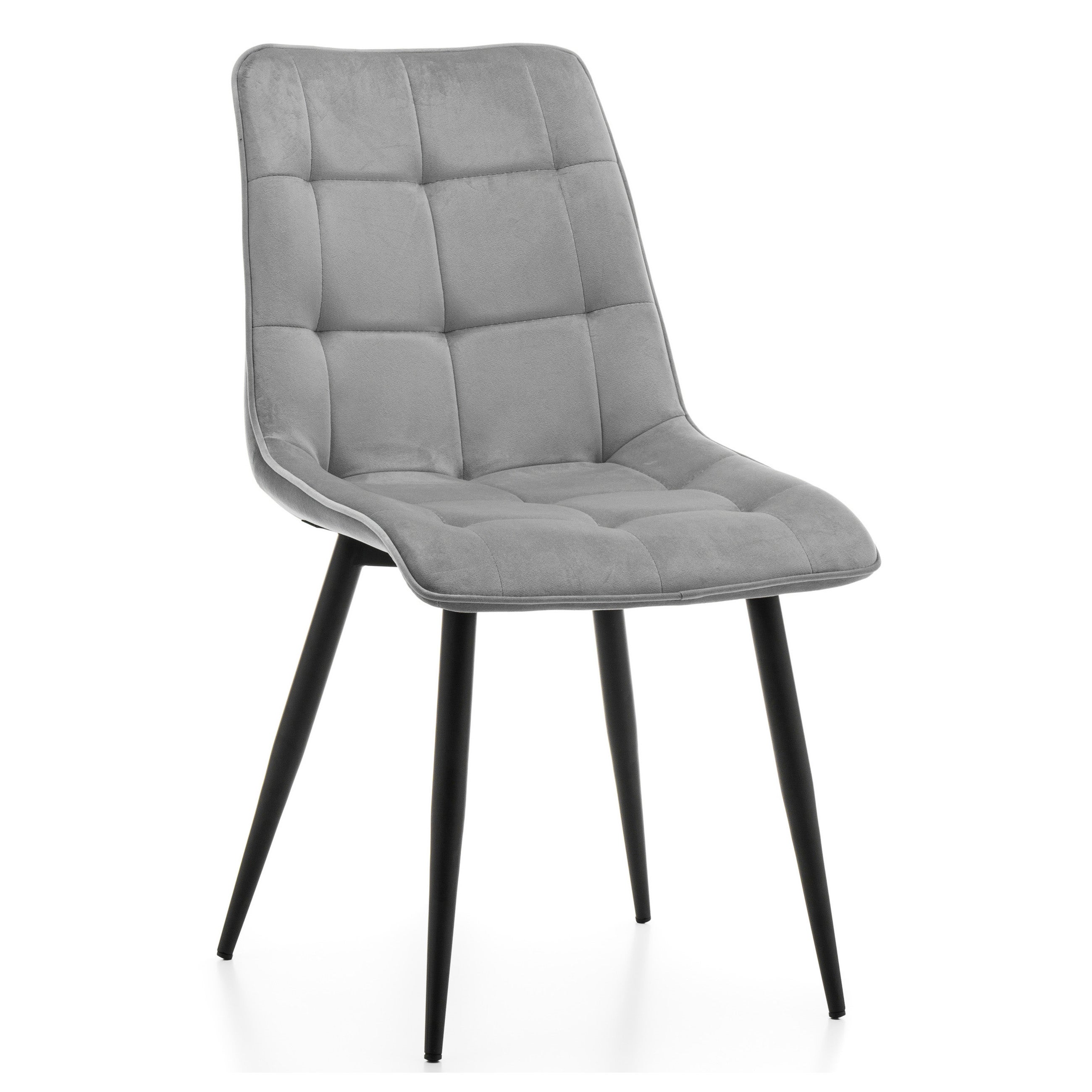 Krzesło tapicerowane welurowe CHIC velvet aksamit jasnoszary