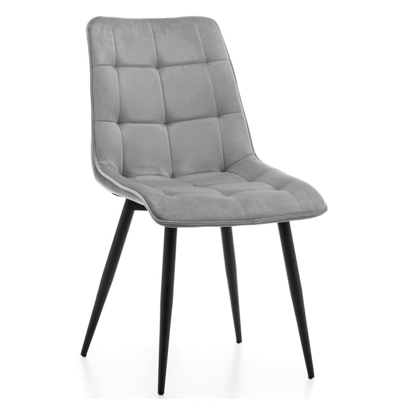 Krzesło tapicerowane welurowe CHIC velvet aksamit jasnoszary