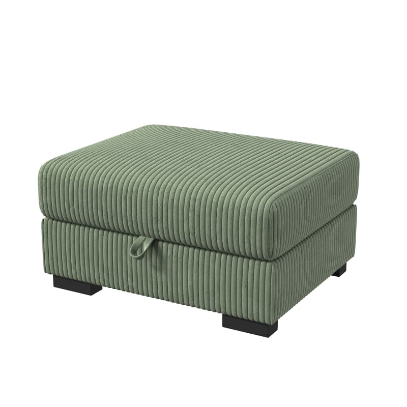 Pouf divano: elegante pouf unisce spazio contenitivo e seduta comoda, ideale per il soggiorno o la camera da letto. È verde e misura 88 x 69 cm. - 2