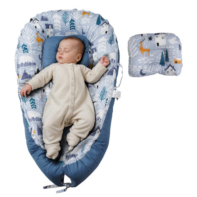 Nid d'ange pour nouveau-né,VEVOR appui-tête,cocon en coton,chaise longue portable avec 2 housses double face,siège sol bébé avec sac,pour maison