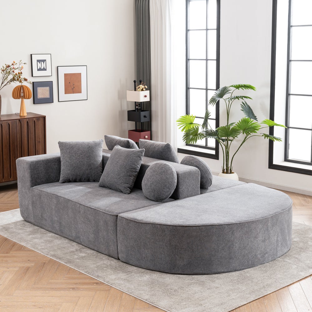 Sofa Cloud, modułowa, segmentowa, szenilowa, kompresyjna, nie wymaga montażu