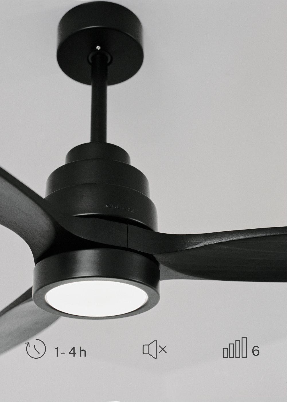 WINDSTYLANCE DC - Ventilateur de Plafond 40W Silencieux Ø132 cm - Avec lumière et contrôleur mural + télécommande - 6
