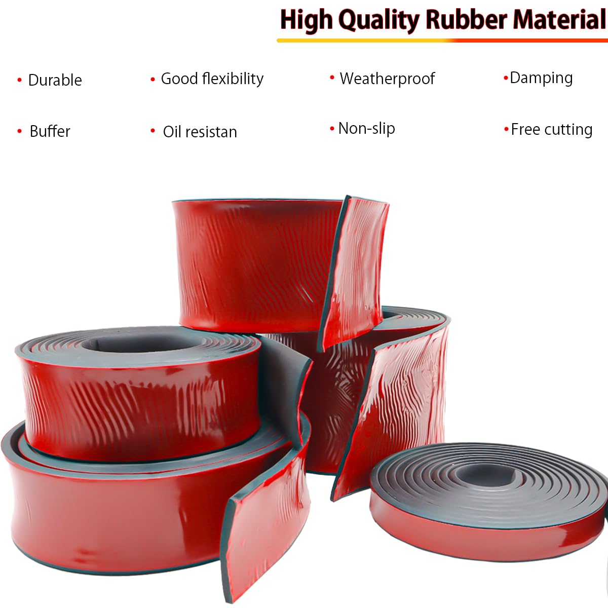 Tira de goma adhesiva, rollo de goma, rollo de lámina de neopreno adhesivo resistente de 20 mm x 2 mm x 3 m, bricolaje, protección de suelos - 6