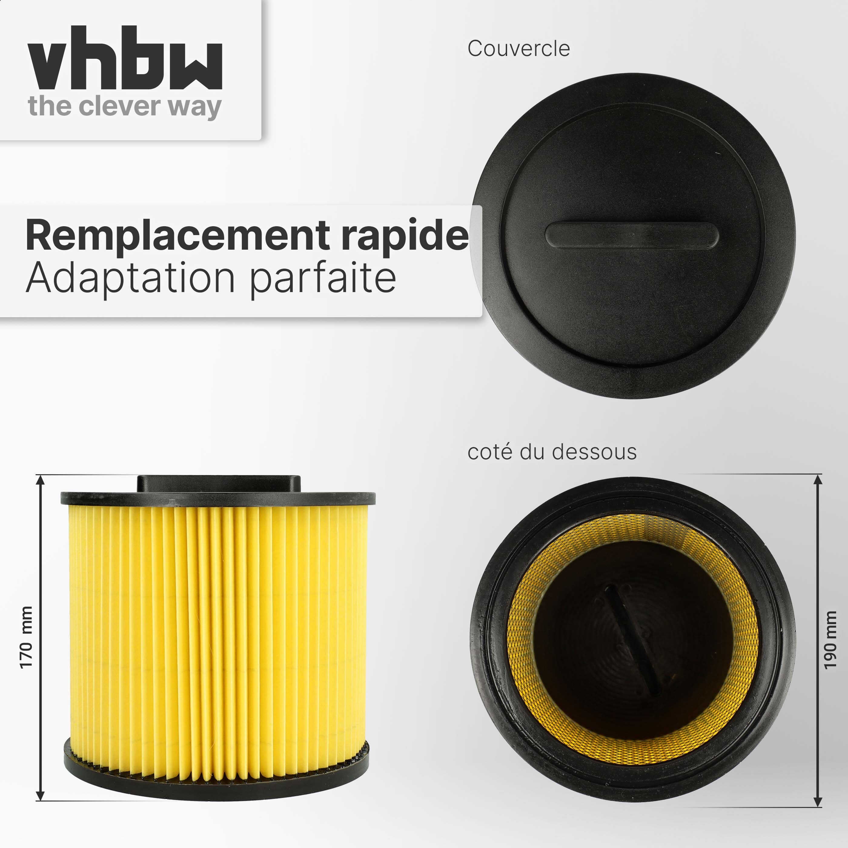 vhbw filtre à cartouches pour aspirateur robot aspirateur multi-usages Thomas Junior 1216, 1230, 1516 - 3