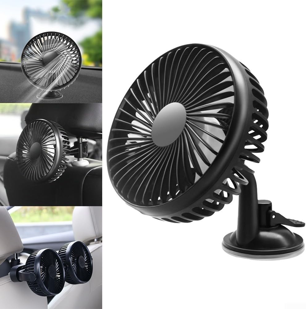 (type ventouse)Ventilateur à ventouse pour voiture 12 V 24 V avec alimentation USB, silencieux et efficace - 3