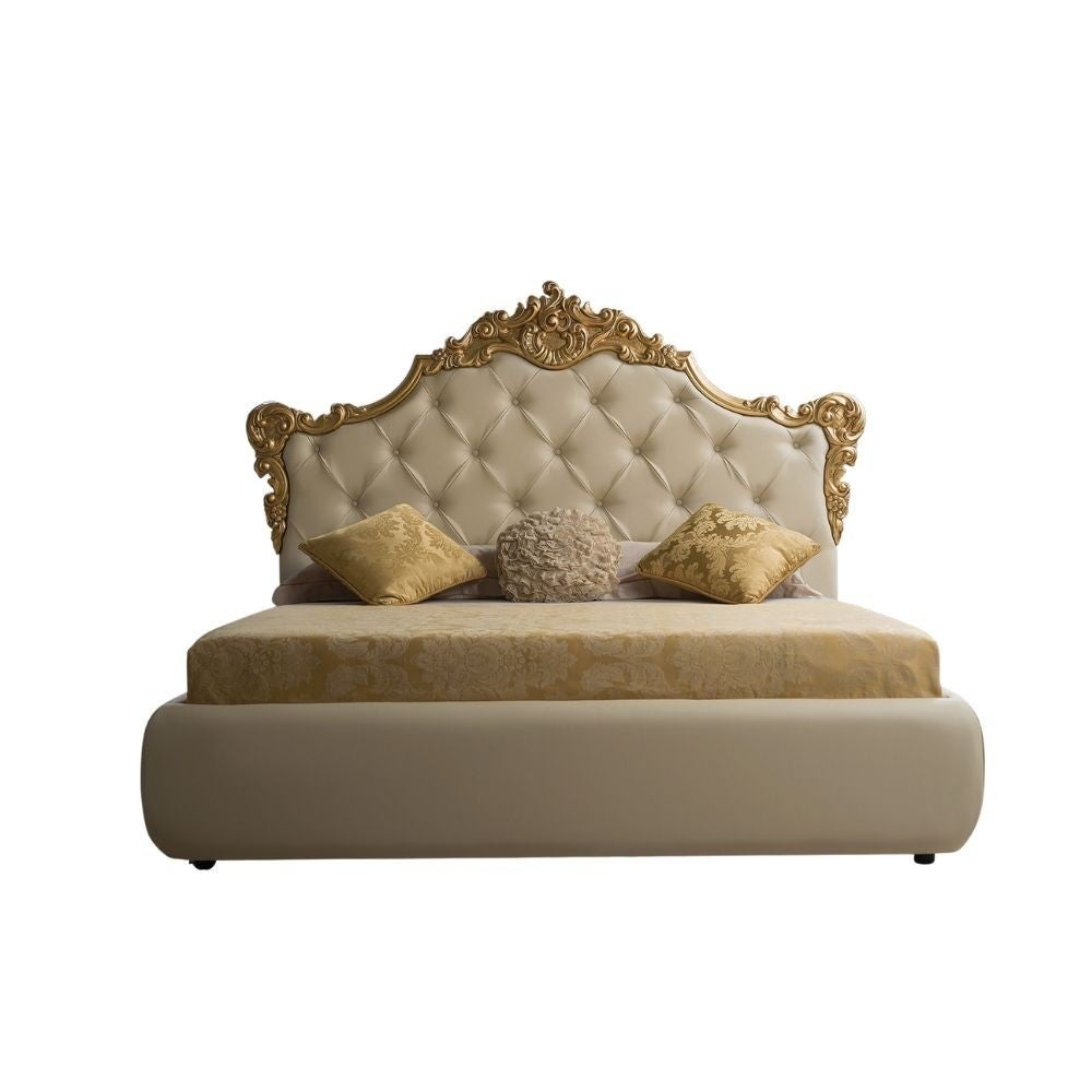 Letto matrimoniale con contenitore Savoia colore crema - 2