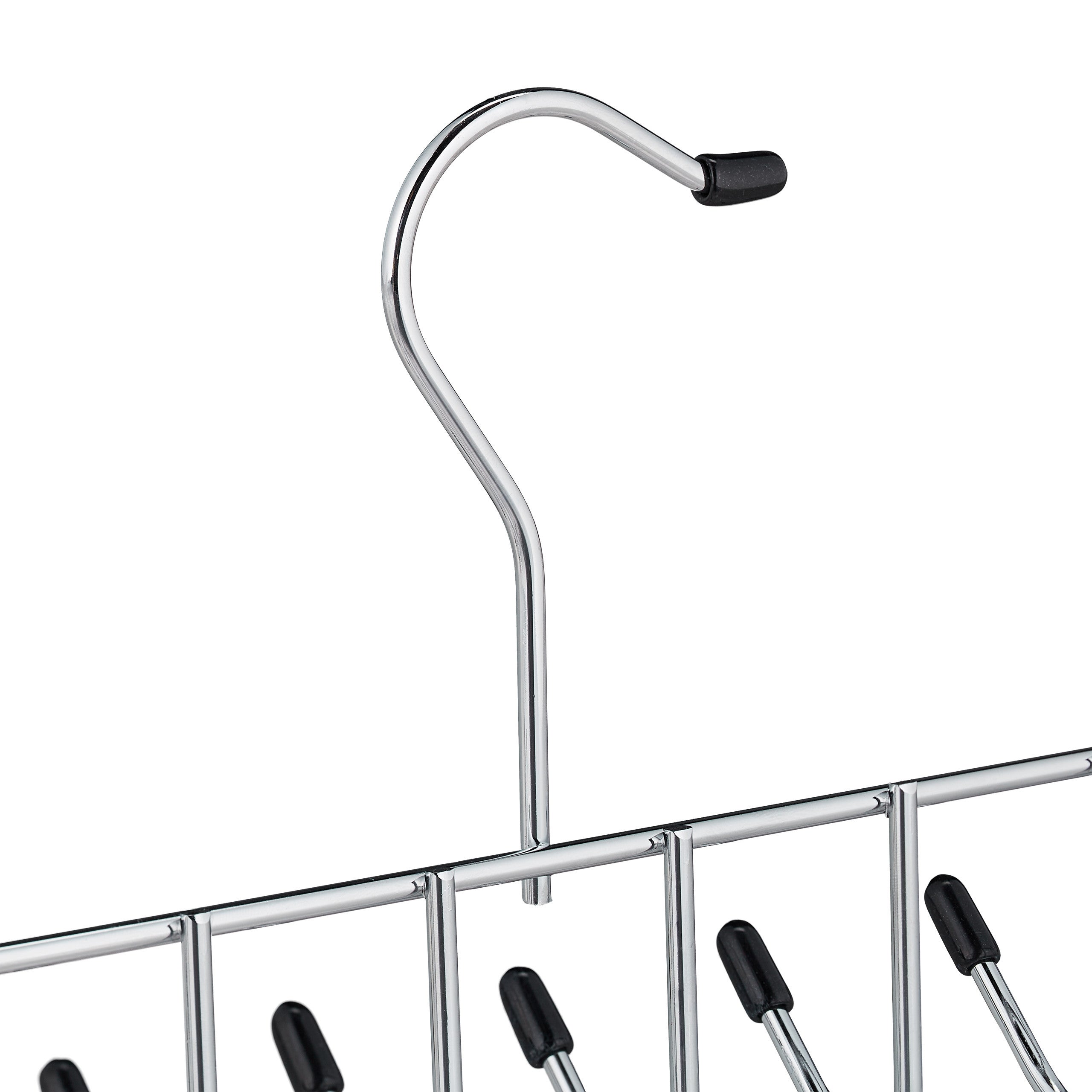 Porte-ceintures lot de 10 cintre cravates,ceintures, foulard, métal, peu encombrant, pour armoire ,12 crochets, argenté - 6