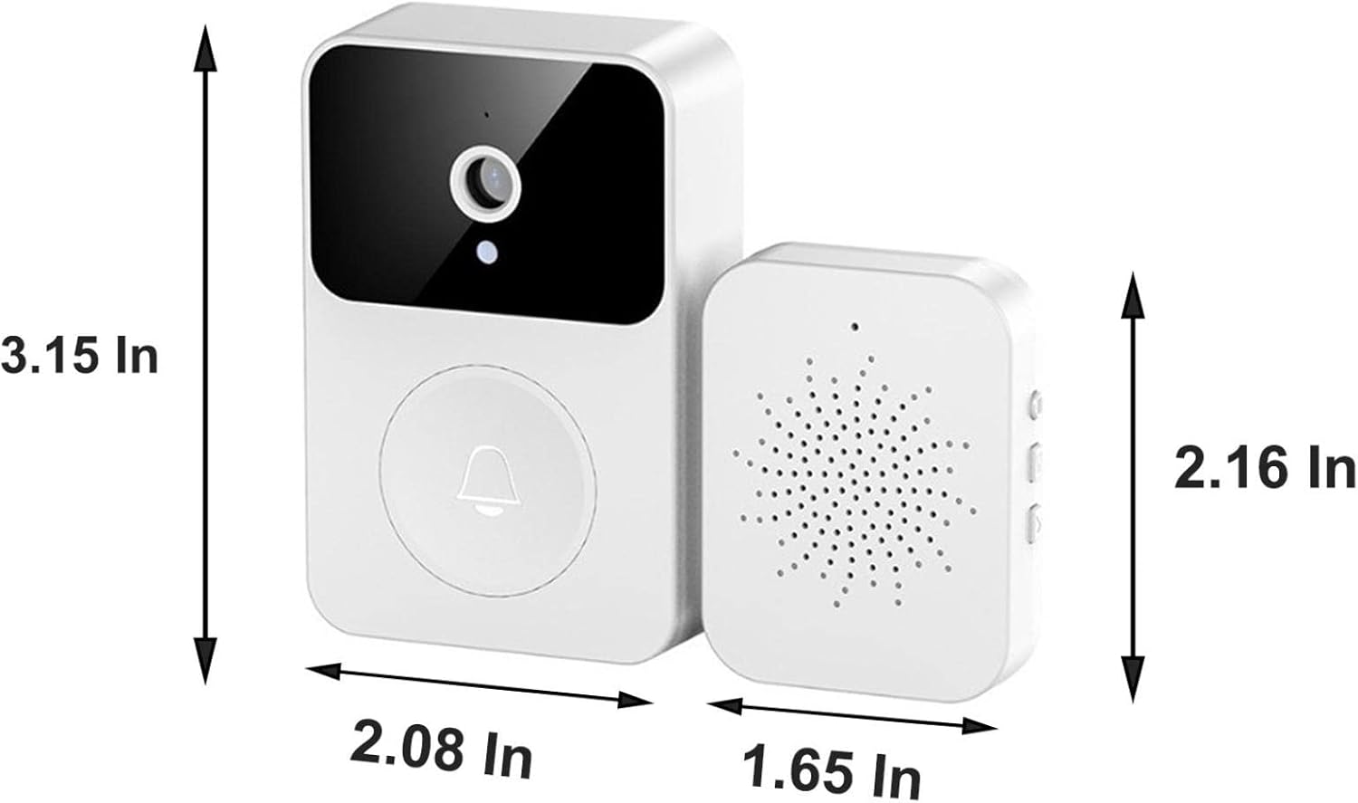 Sonnette sans fil avec caméra vidéo intelligente, Vision nocturne HD 1080P, sonnette de sécurité Rechargeable WiFi - 6