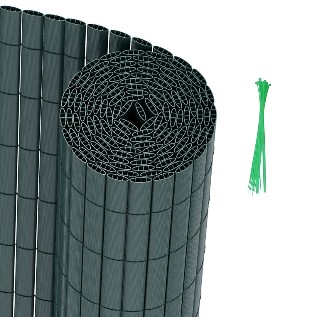 Solidna mata PVC – Zewnętrzna osłona prywatności do ogrodu, tarasu i ogrodzenia Zielony 80 x 1000cm
