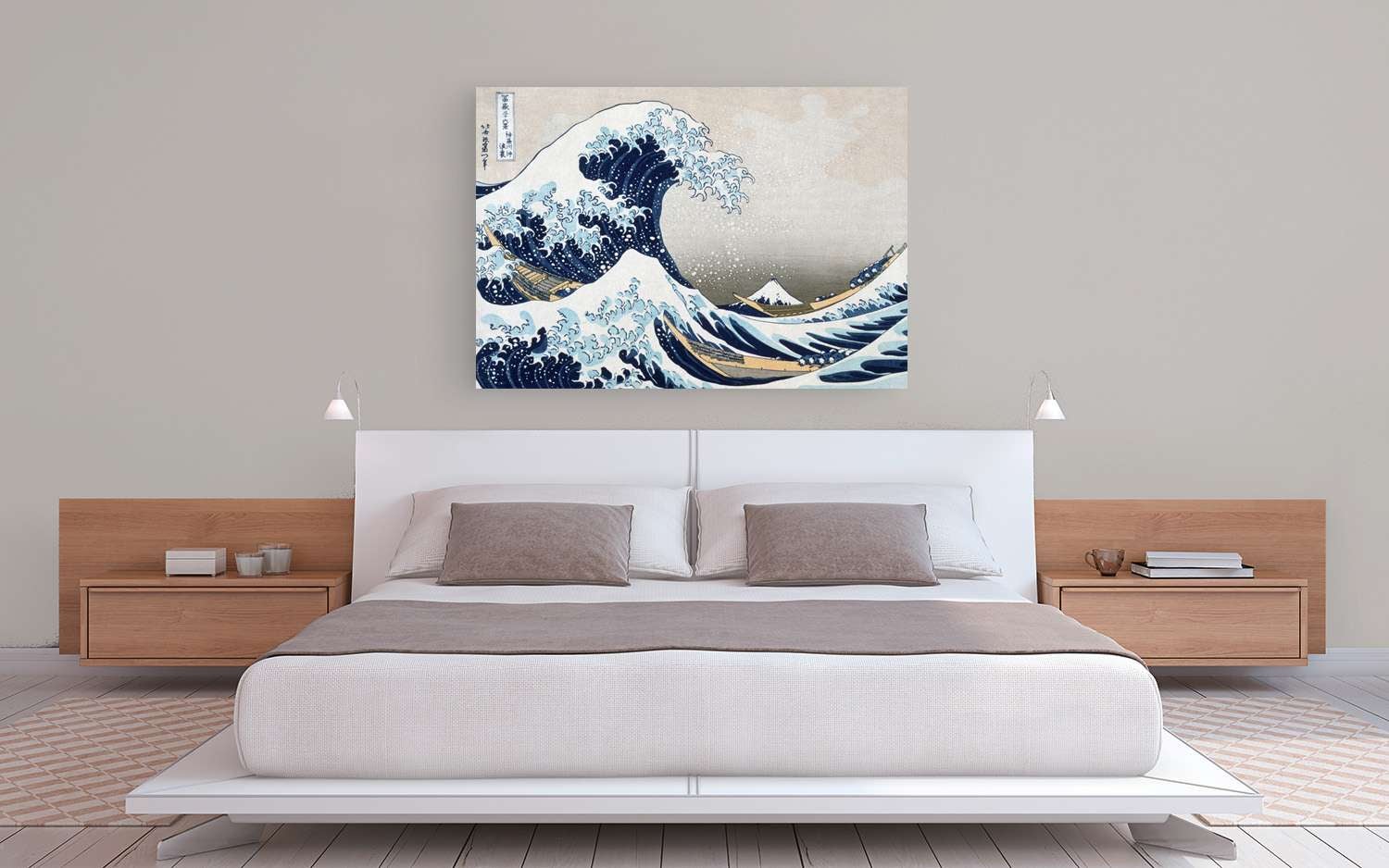 Estampe japonaise sur toile - Katsushika Hokusai, La vague au large de Kanagawa - 120x90 cm - 2