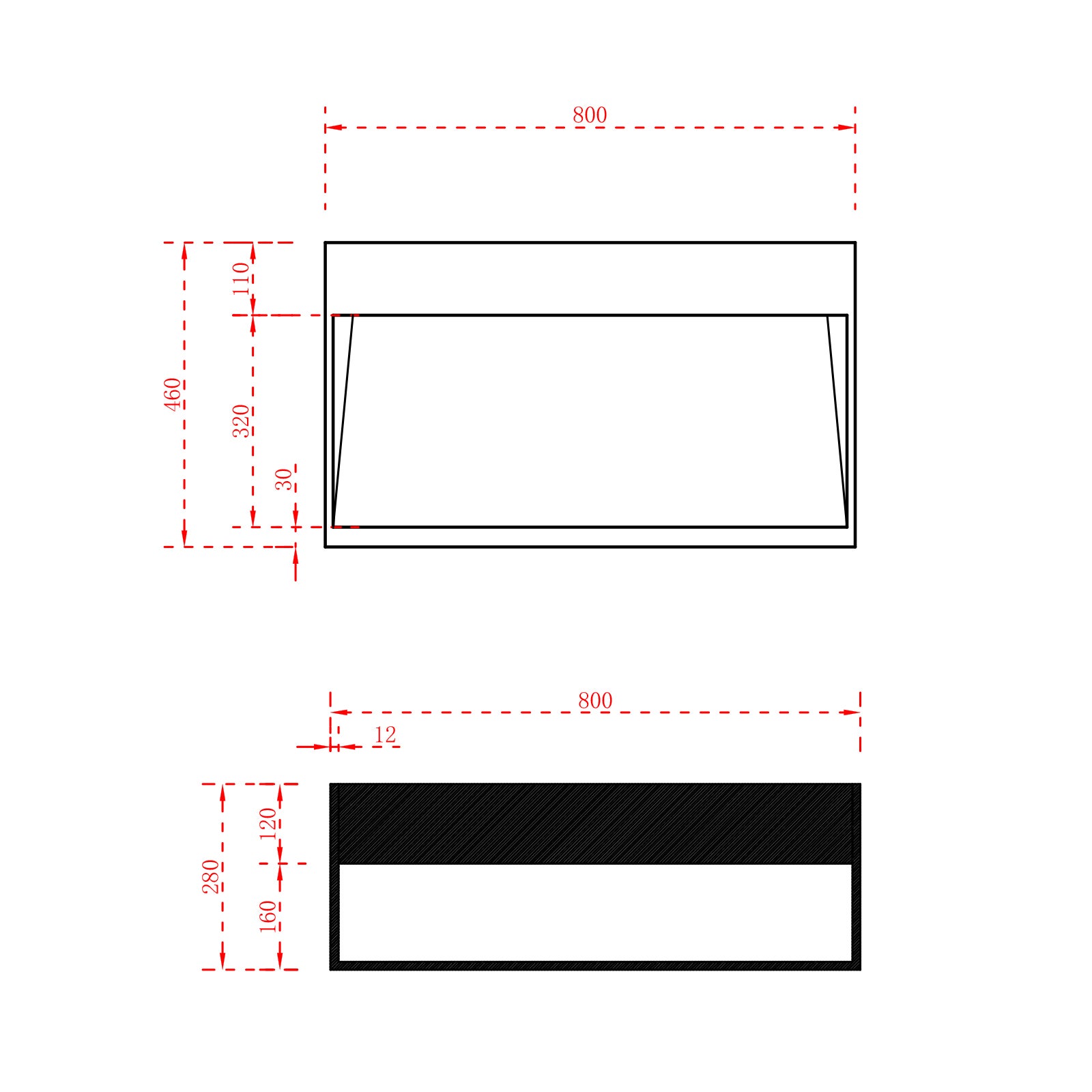 BERNSTEIN - Vasque murale 80x46x28cm en fonte minérale avec espace de rangement - blanc mat - TWG71 - 5