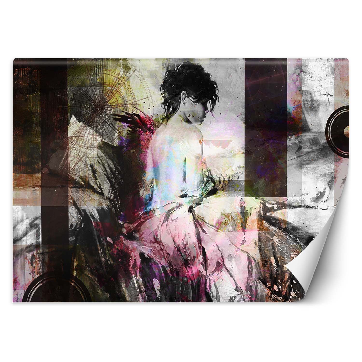 Fototapeta, Elegancka kobieta abstrakcja malowana 450x315