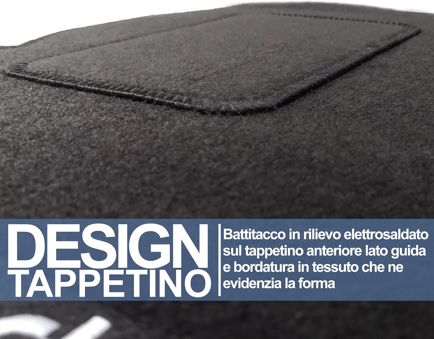 Rebeca Shop® Tappetini Auto Compatibili per C3 in moquette nero | Tappeti adattabili | Logo Ricamato Battitacco rinforzato